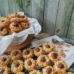 Crunchy Peanut Thumbprint Cookies