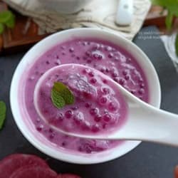 Bubur Santan Ubi Ungu dan Sagu Mutiara