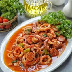 Cumi Sosis Saus Padang