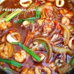 Cumi Udang Saus Padang