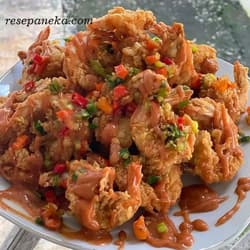 Udang Goreng Tepung Cabe Garam Siram Saos Barbeque
