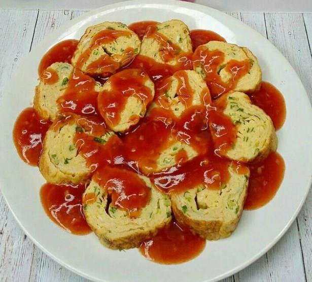Telur Gulung Asam Manis