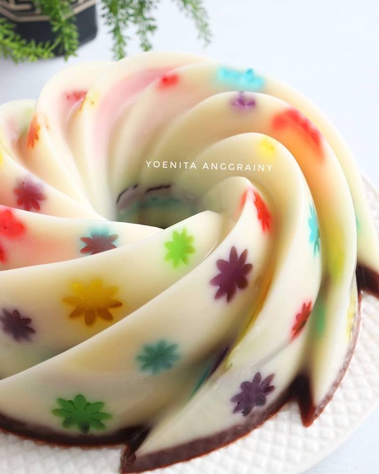 Puding Bunga Pelangi