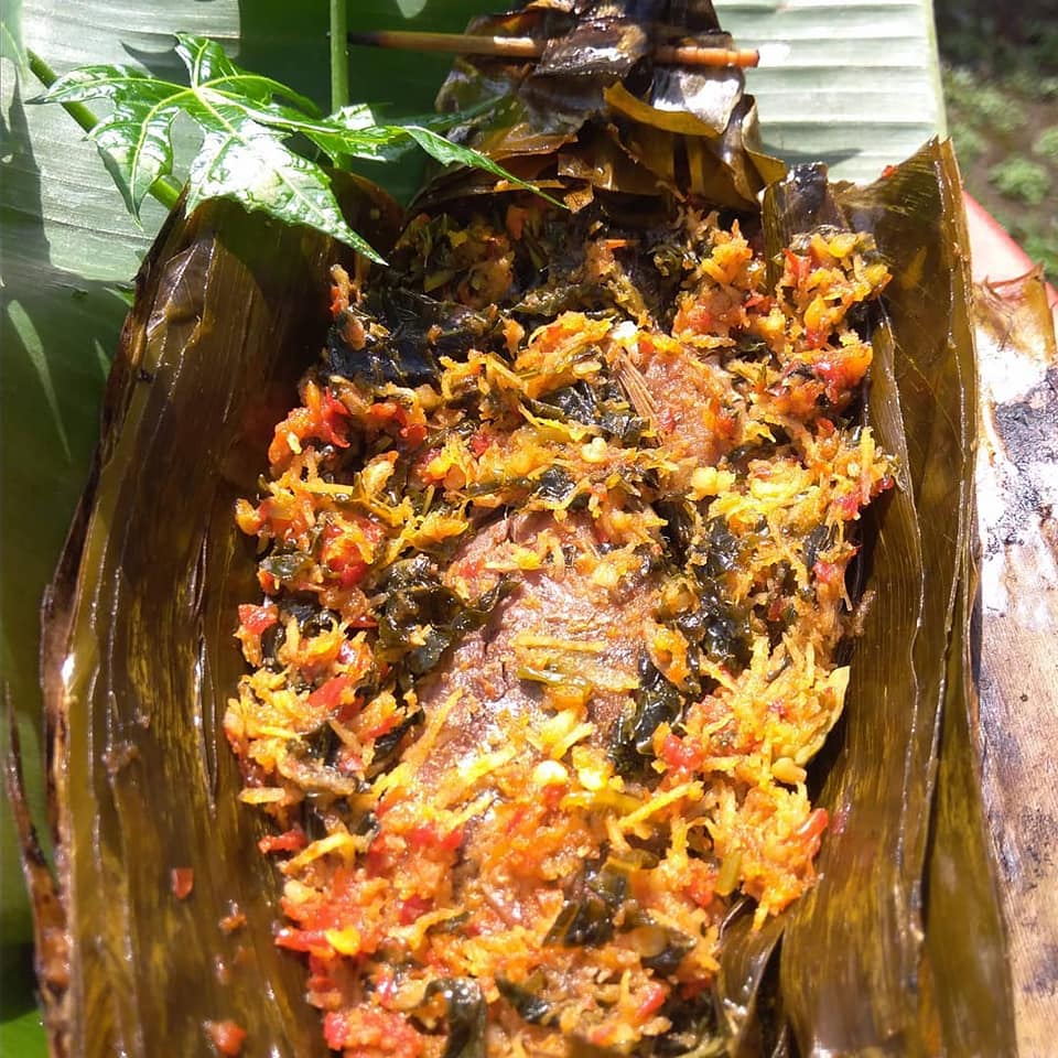 PEPES PEDA MERAH PUCUK DAUN PEPAYA