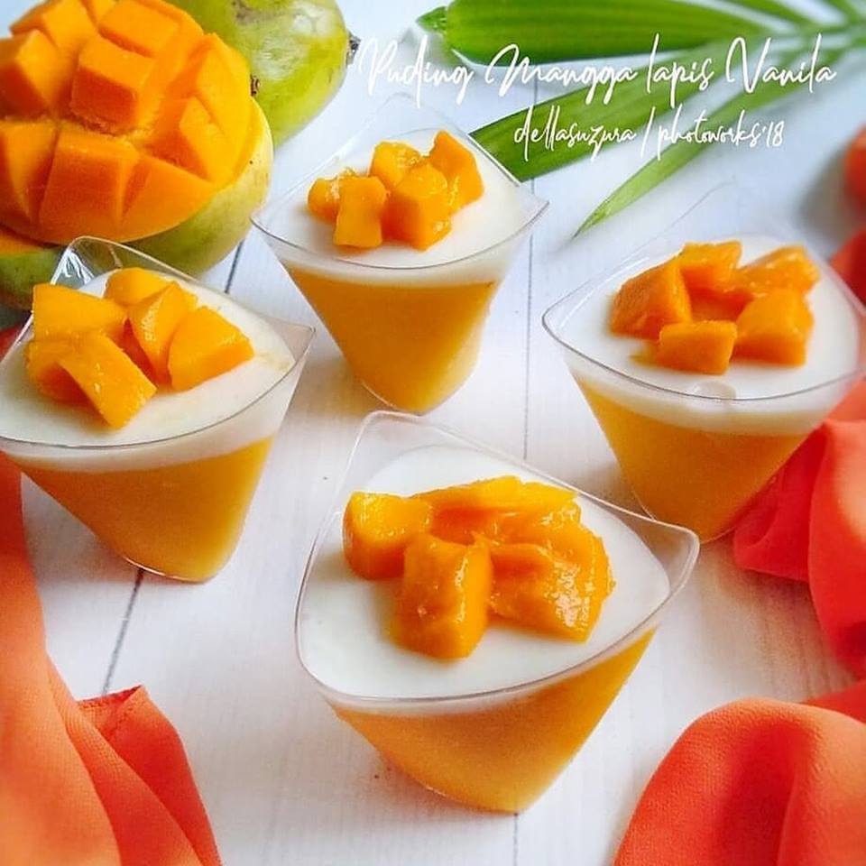 Puding Mangga lapis Vanila