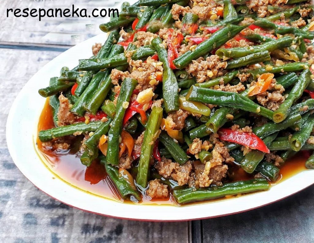 Tumis Kacang Panjang Daging Cincang